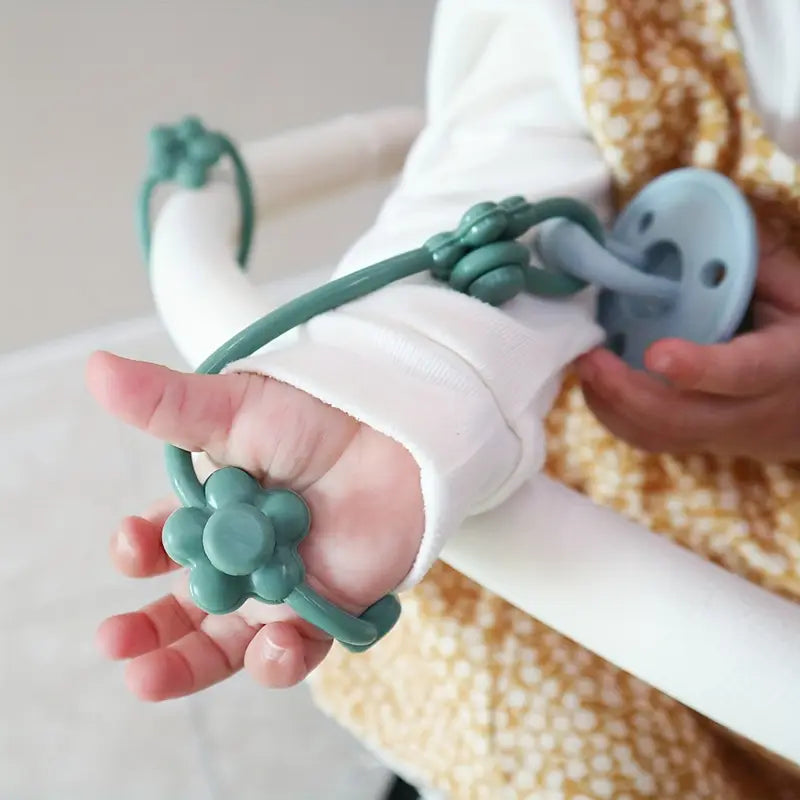 Silicon Baby Safety Chain Holder Clip for Strollers, High Chairs, Car Seats, Cribs - Various Colours